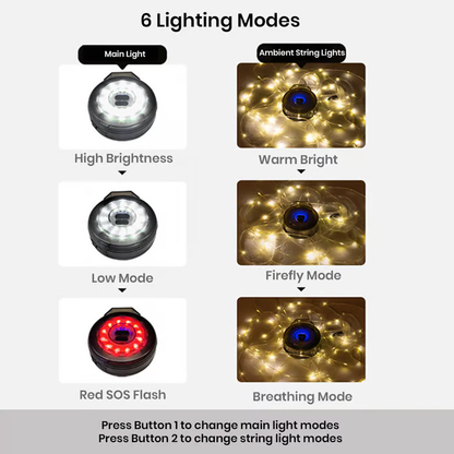 💥Clearance price $29.99🔥Retractable Camping Light – Lantern & String Lights in One